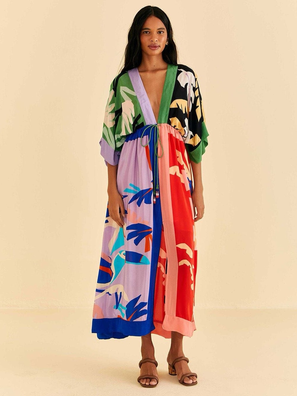NWT FARM Rio Brazil Brasil Bahia Scarves Midi Dress Size S Small